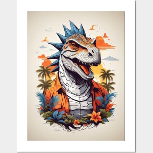 Tropical Dinosaur AI Art Posters and Art